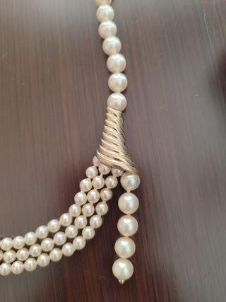 Collar de perlas 3 filas