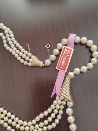 Collar de perlas 3 filas