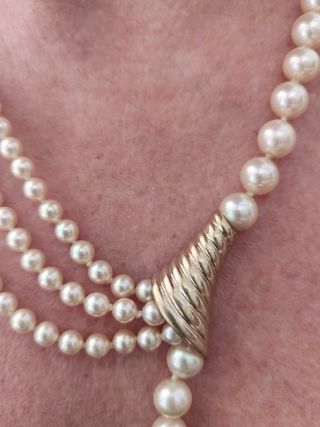 Collar de perlas 3 filas