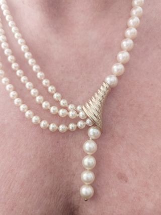 Collar de perlas 3 filas