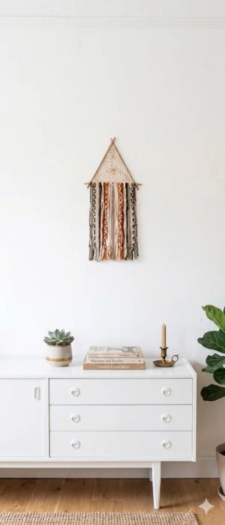 Decoracion mural Tapiz de pared macramé etnico