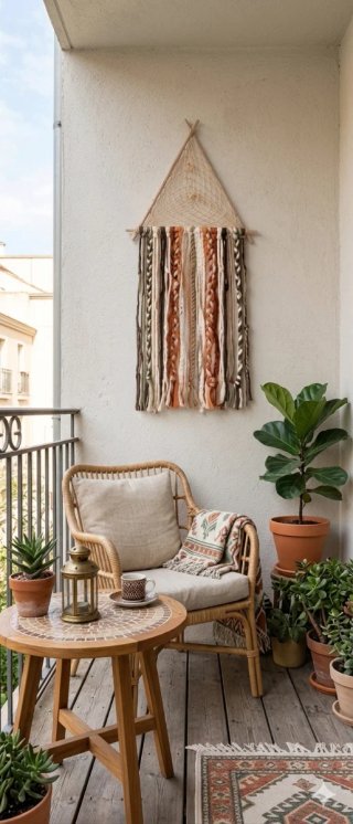 Decoracion mural Tapiz de pared macramé etnico
