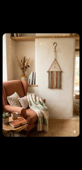 Decoracion mural Tapiz de pared macramé etnico