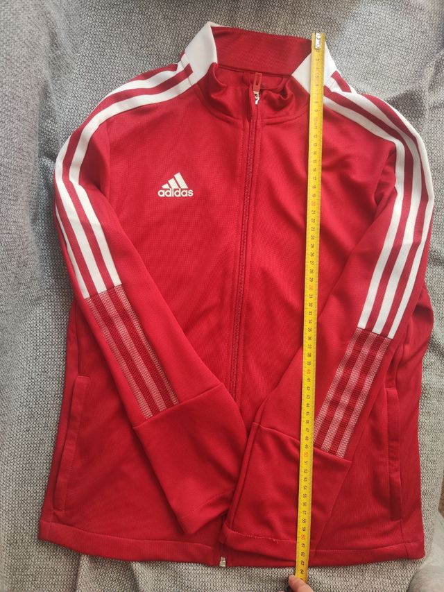 Chaqueta adidas de deporte roja rayas
