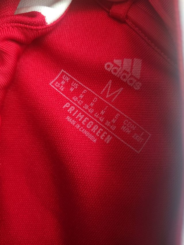 Chaqueta adidas de deporte roja rayas