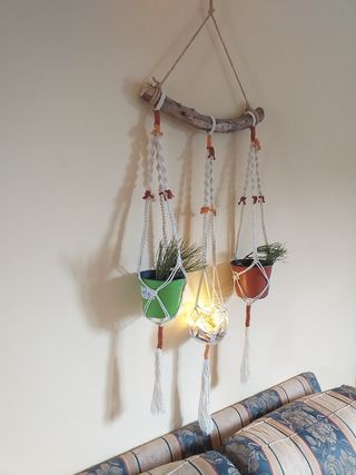 Arazzo Macrame Boho Woman silhouette  fatto a mano