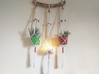 Arazzo Macrame Boho Woman silhouette  fatto a mano