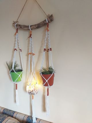 Arazzo Macrame Boho Woman silhouette  fatto a mano