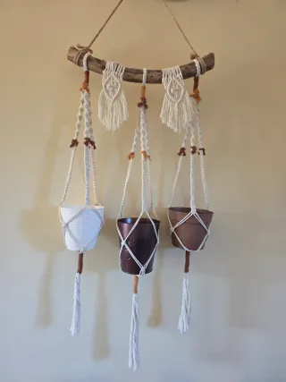Maceteros de pared macramé tapiz Rústico Bohémian