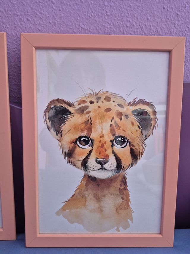 4 Cuadros infantiles con ilustraciones de animales