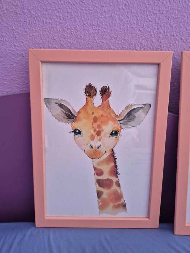 4 Cuadros infantiles con ilustraciones de animales