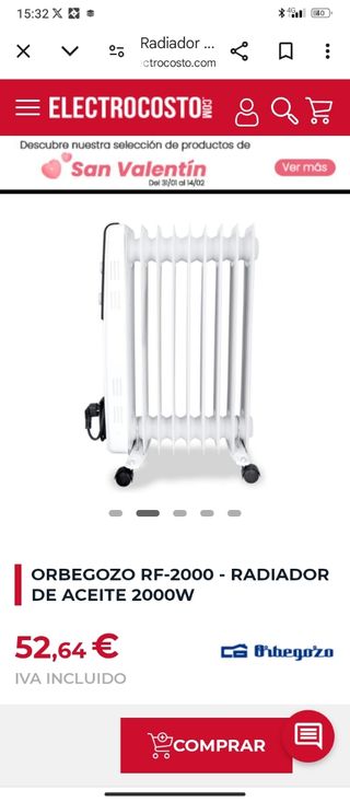 calefactor aceite orbegozo