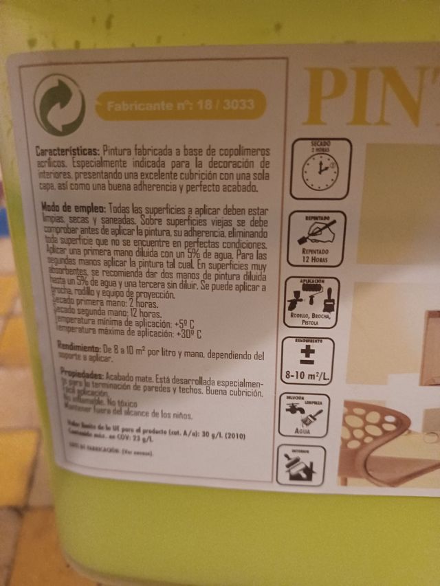 Pintura verde Lima 3L