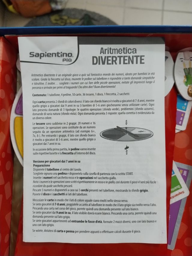 Gioco in scatola con la matematica
