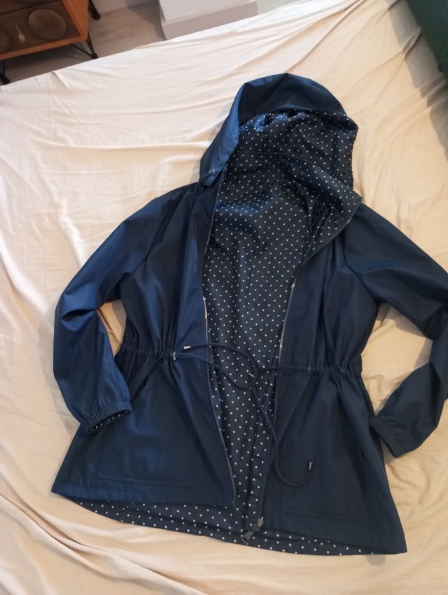 Chubasquero azul nuevo con capucha