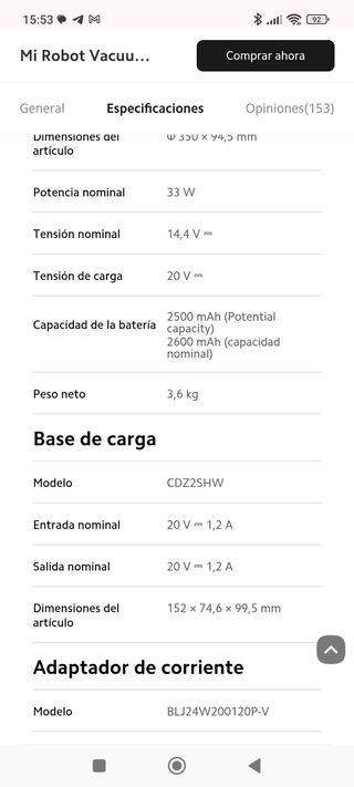 Robot aspirador Xiaomi Vacuum 2S