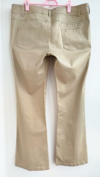 Pantalon ancho mujer campana 46 3xl camel