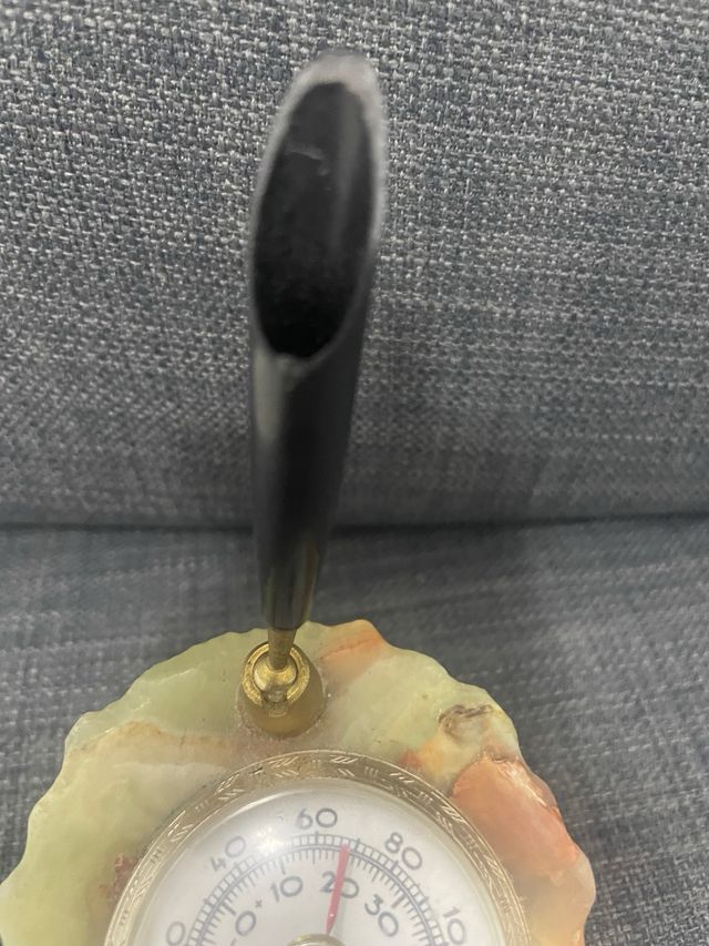 Portapenne con barometro in pietra vi