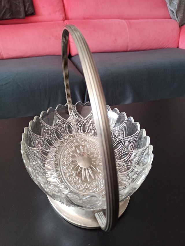 Fuente decorativa cristal y metal