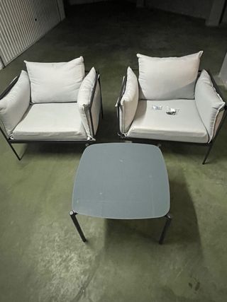 Conjunto de sillas y mesa terraza/jardin levo