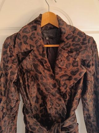 Abrigo Zara leopardo marron negro S mujer