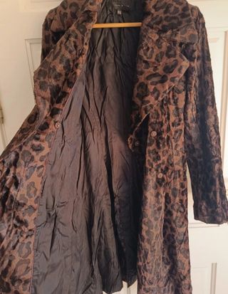 Abrigo Zara leopardo marron negro S mujer