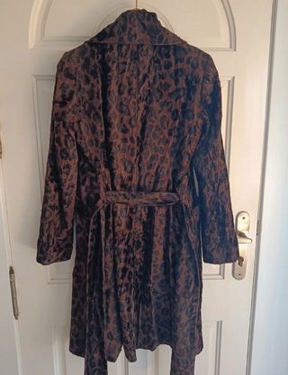 Abrigo Zara leopardo marron negro S mujer