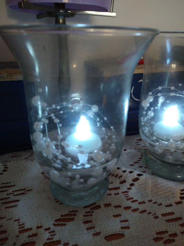 Vasos de cristal con lucesitas. Lote.