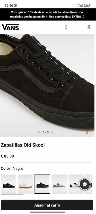 Zapatillas Vans Old Skool t36 negras
