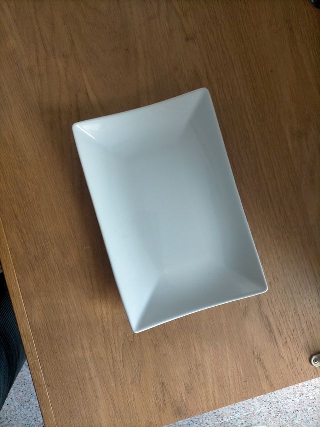 Platos rectangulares de porcelana blanca 25x16