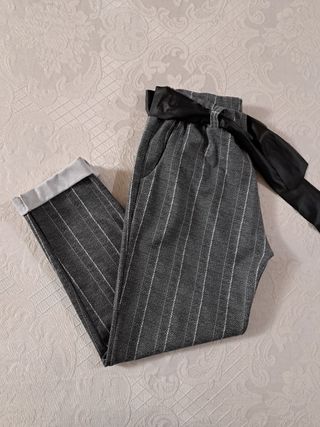 Pantalone gessato grigio