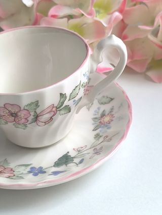 Preciosa taza y platillo porcelana inglesa