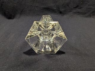 Portacandela vintage in cristallo stile Art Déco