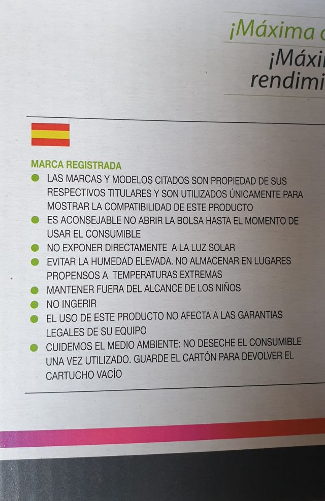 Cartucho tóner láser vacío de impresora