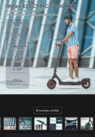 Patinete eléctrico NUEVO i9max pro velocidad de 35