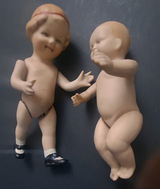 Antiche bambole biscottate articolate