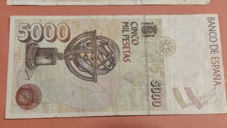 LOTE 2 billetes 5.000 Pesetas 1.992 Cristóbal Coló