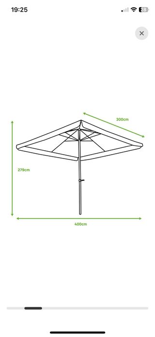 Parasol cuadrado de acero