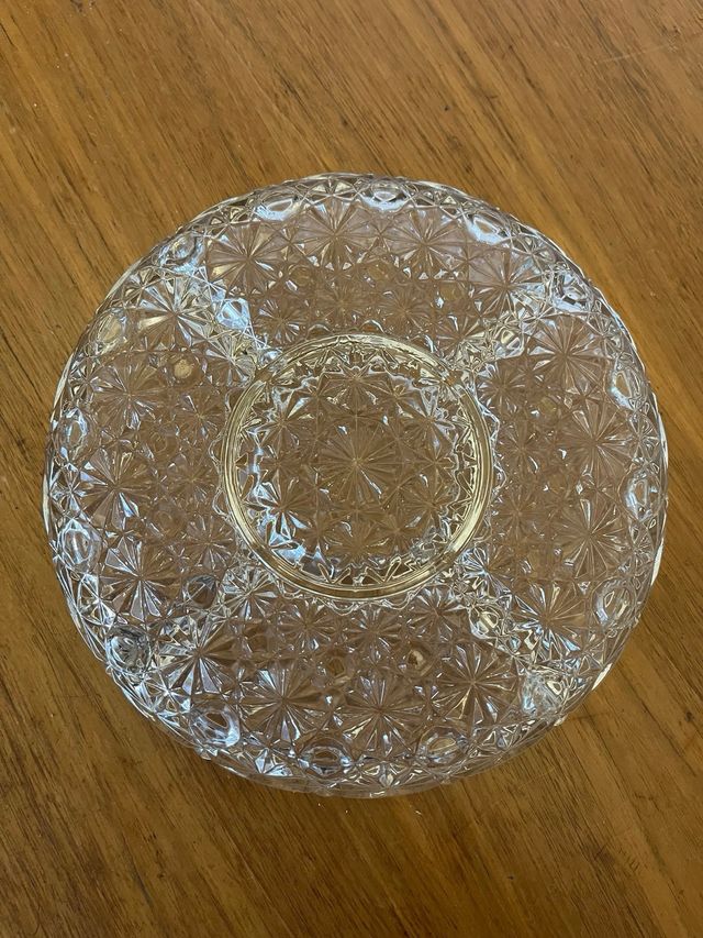 Set vassoio + piatto in vetro intagliato a 5 e 2 posti