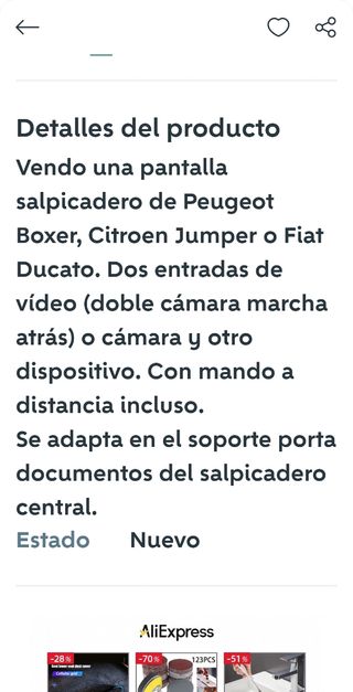 Pantalla autocaravana o furgoneta 