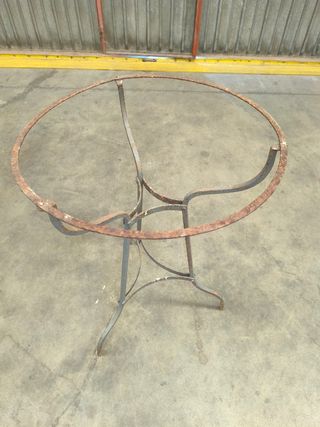 MESA DE FORJA CON MARMOL