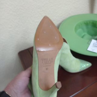 Botines  verdes de ante piel de toral nuevos 
