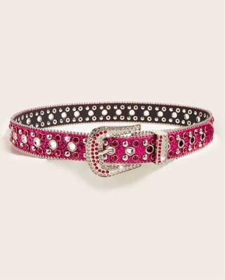 CINTURA GLITTERATA FUCSIA CON STRASS E OCCHIELLI