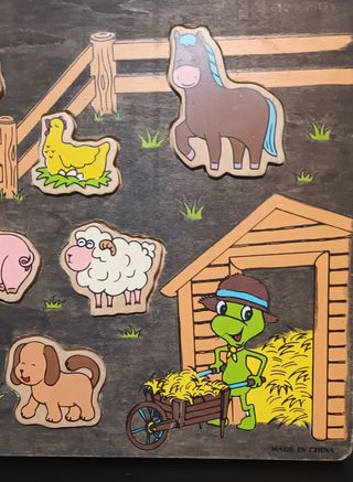 Puzzle de madera animales euskera