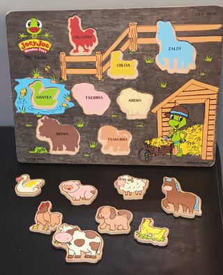 Puzzle de madera animales euskera