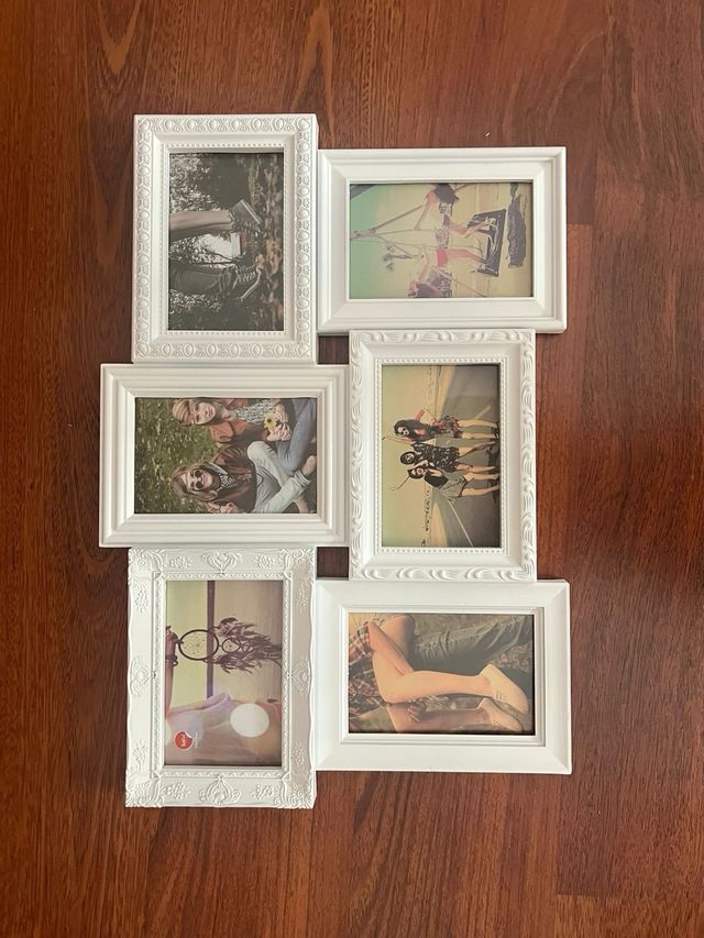 Cornice bianca di 6 foto