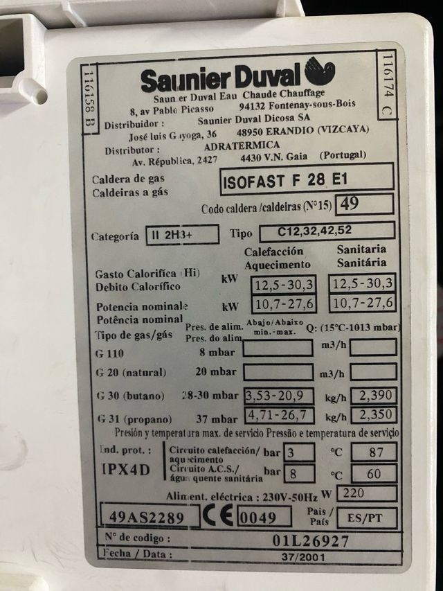 Caldera de gas natural