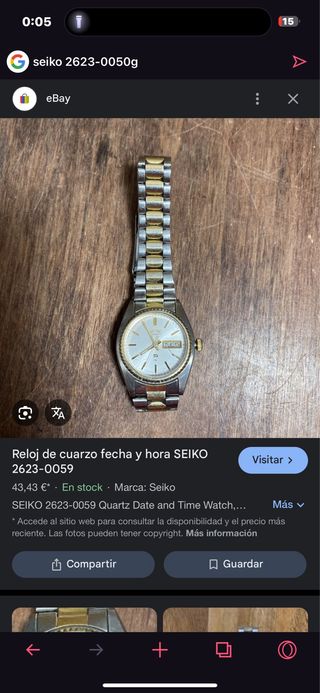 Reloj vintage seiko 2623 0050g 