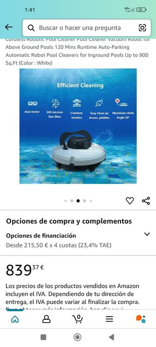 Limpia fondos CORDLESS POOL CLEANER