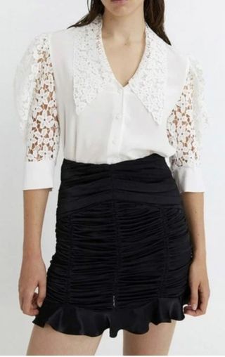 Camisa blanca encaje guipur S